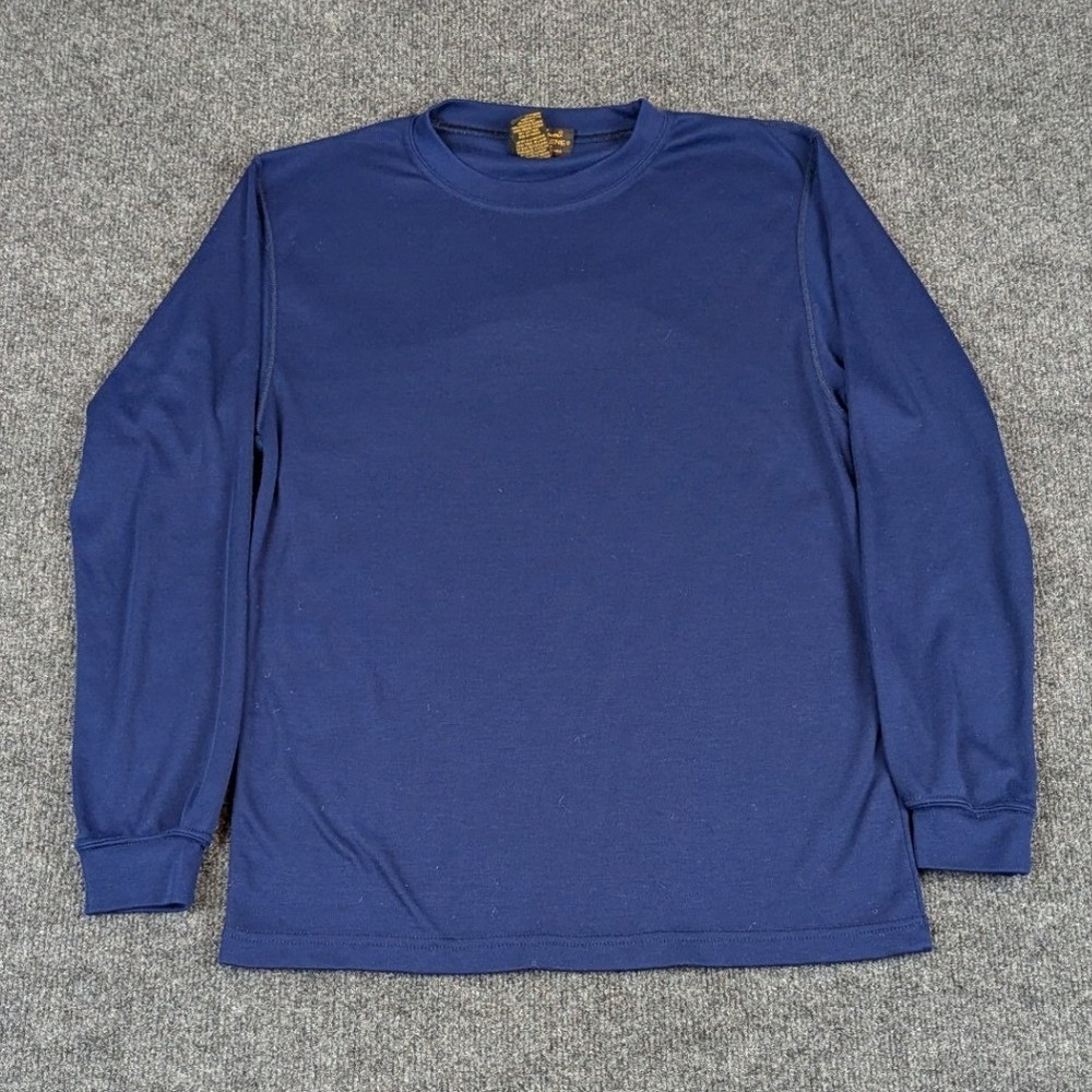 Eddie‎ Bauer Thermolene Mens Navy Blue Long Sleeve Base Layer Shirt Size S USA